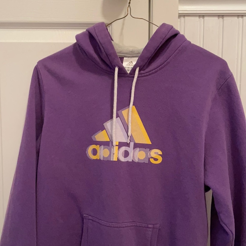 Purple Adidas pillover hoodie